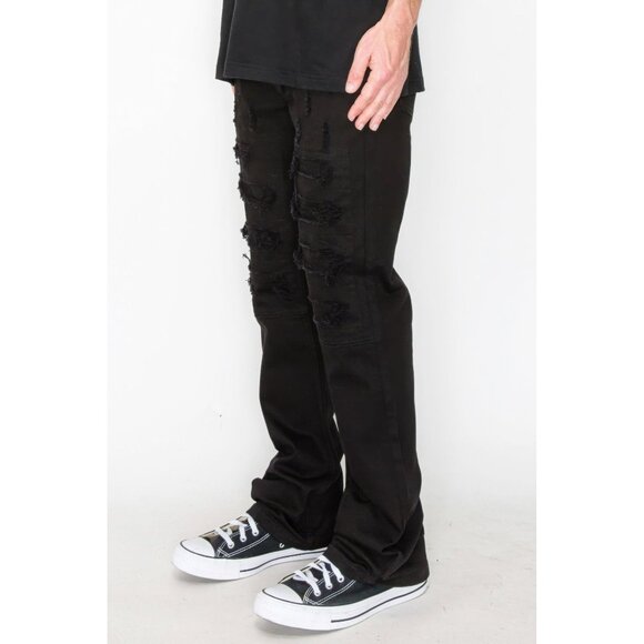 Bootcut Rip & Repair Colored Jeans - Picture 2 of 4